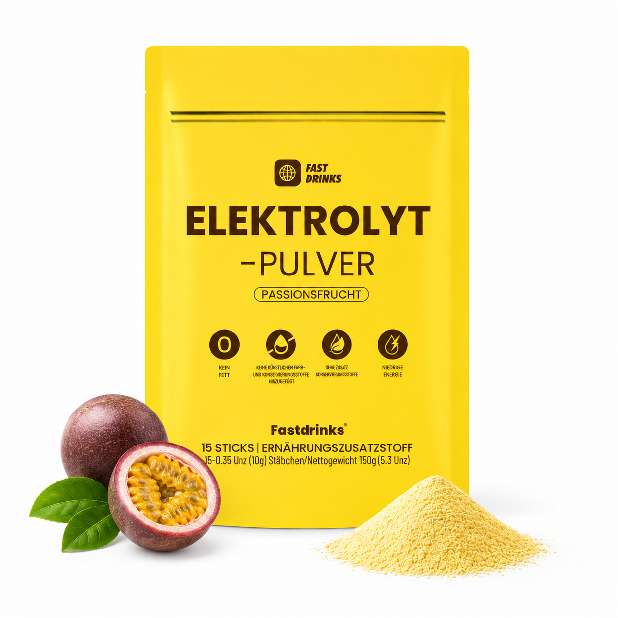 FAST DRINKS - WILD PASSION - ELEKTROLYT PULVER PASSIONSFRUCHT (15 STICKS)