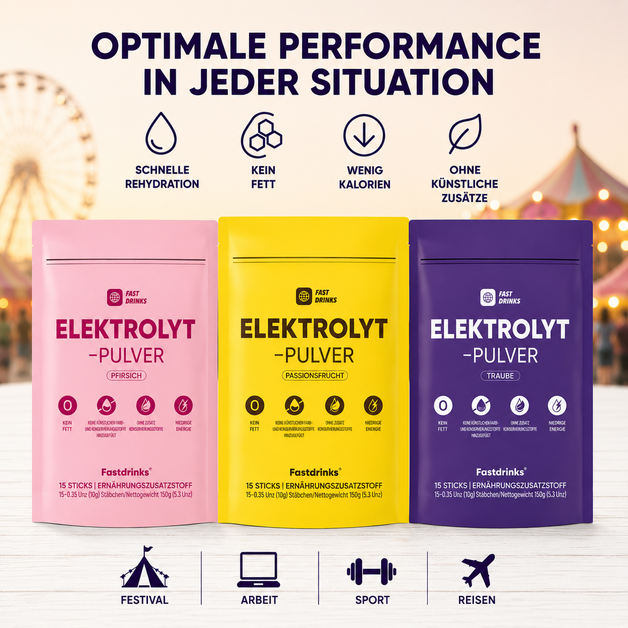 FAST DRINKS PERFORMER STARTER SET - BERRY BLAST + CRAZY PEACH + WILD PASSION