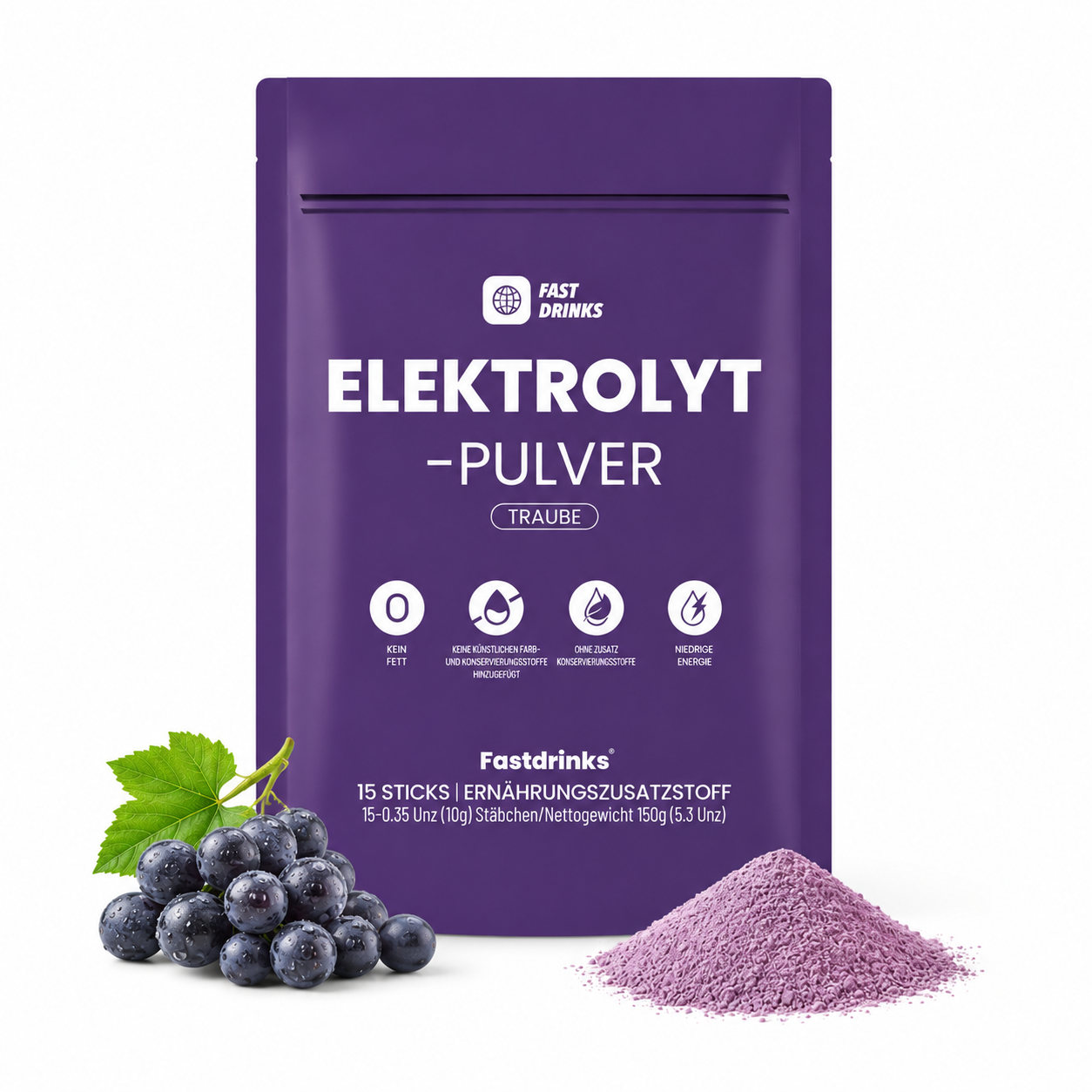 FAST DRINKS - BERRY BLAST - ELEKTROLYT PULVER TRAUBE (15 STICKS)